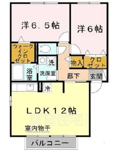 滋賀県栗東市高野【アパート】の間取り