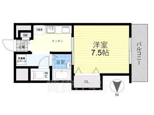 ラグーンフライト新大阪【5階】の間取り