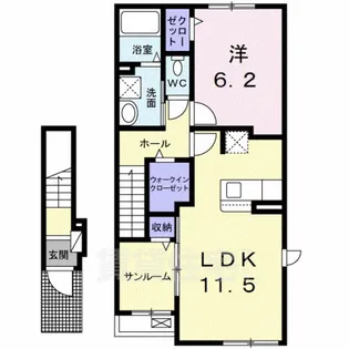 グレース大清水1【2階】の間取り