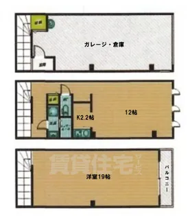 安倉南ガレージハウスA棟・B棟【1階】の間取り