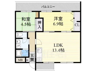 エル・セレーノ志紀【4階】の間取り