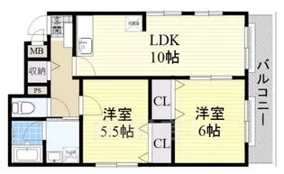アンフルール2番館【1階】の間取り