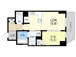 リーガル神戸三宮2【15階】の間取り