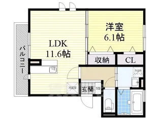 スクエアプレイス天王寺東 A棟【3階】の間取り
