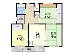 男山第2住宅 114号棟【3階】の間取り