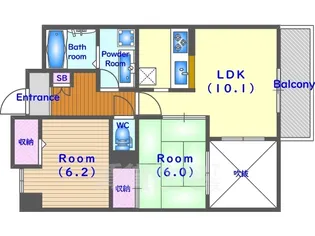 ヴィルヌーブ堀川五条【2階】の間取り