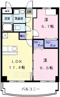 2LDKの間取り画像