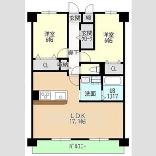 仮称宮ノ腰704マンション【1階】の間取り