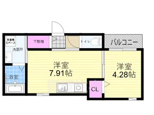 カサーディア加島3【1階】の間取り