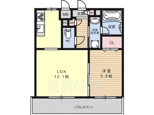 アンジュ京都天神川【2階】の間取り