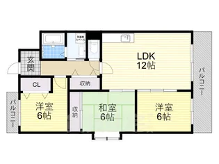 セトン旭【6階】の間取り