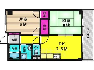 プェネリジェール西五条2【5階】の間取り