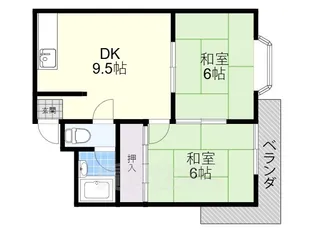 サンコーポ香里【2階】の間取り