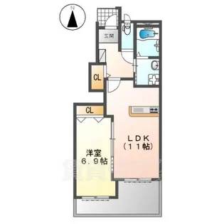 カームメゾン久宝寺【1階】の間取り