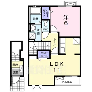 グレイスハイツ上の山【2階】の間取り