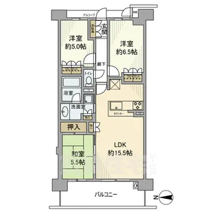 ジオ阪急洛西口ノースレジデンス【15F号室】の間取り