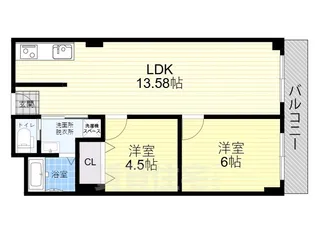 メガロコープ平野 1号棟【3階】の間取り