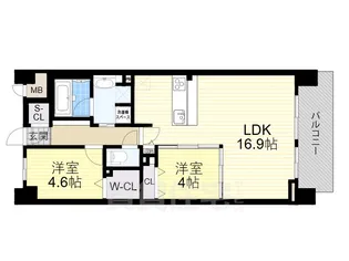 スプランディッド大阪NAMBA LINE【6階】の間取り