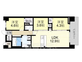 スプランディッド大阪NAMBA LINE【11階】の間取り