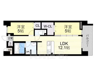 スプランディッド大阪NAMBA LINE【6階】の間取り