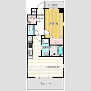 1LDKの間取り画像