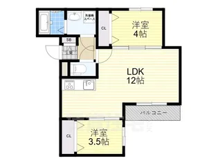 大阪府堺市堺区香ヶ丘町4丁【アパート】の間取り