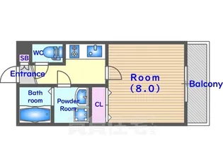 カーサウッド花園【3階】の間取り