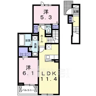 2LDKの間取り画像