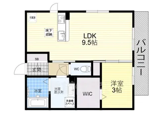 ボナール クレハ3【1階】の間取り