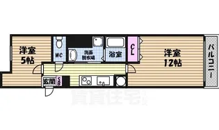 ヴェリエール・ドゥ・セ【3階】の間取り