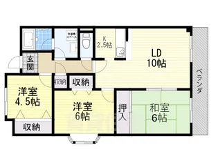 大阪府茨木市沢良宜西3丁目【マンション】の間取り