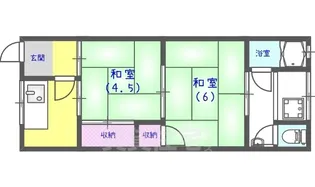 第一八ノ坪荘【1階】の間取り