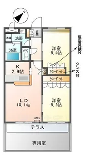 冨岡ハイツ3【2階】の間取り