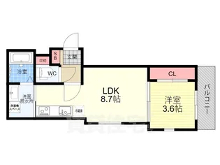 「ウィローツリーレジデンス京都伏見」【1階】の間取り
