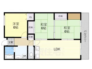 大阪府吹田市清水【マンション】の間取り