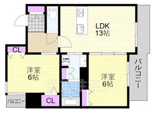クリスタルエグゼ十三【301号室】の間取り