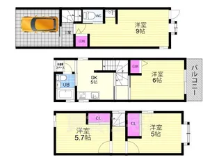 京都府京都市西京区下津林北浦町【一戸建】の間取り