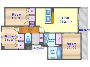 パインフィールド洛西【2階】の間取り