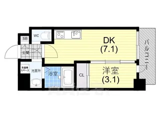 SDグランツ三宮イーストフロント【6階】の間取り