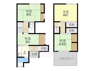 大阪府八尾市堤町1丁目【一戸建】の間取り