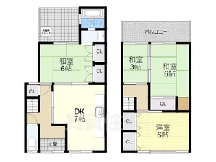 滋賀県大津市国分2丁目【一戸建】の間取り