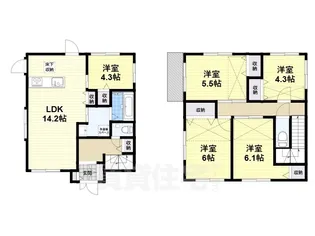 奈良県橿原市中曽司町【一戸建】の間取り