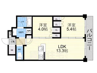 ブランシエスタ西宮【6階】の間取り