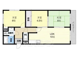ハイグレード堅下【4階】の間取り