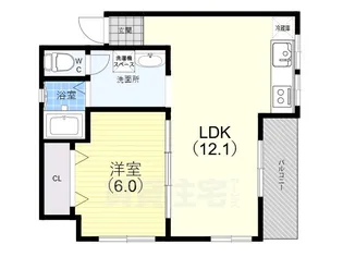 1LDKの間取り画像