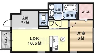モダンコートWEST【1階】の間取り