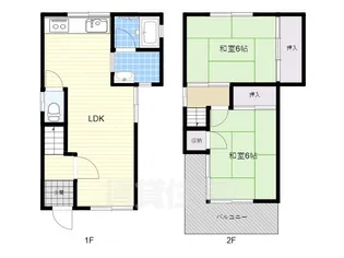 大阪府東大阪市布市町1丁目【一戸建】の間取り