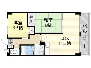 ロイヤルカーサ姫里【1階】の間取り