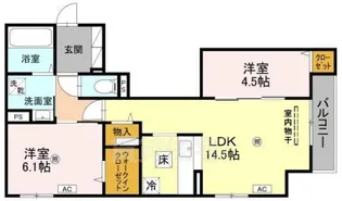 メゾン・ド・プティエル今津【1階】の間取り