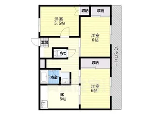 ビレッジハウス城蓮寺【5-301号室】の間取り